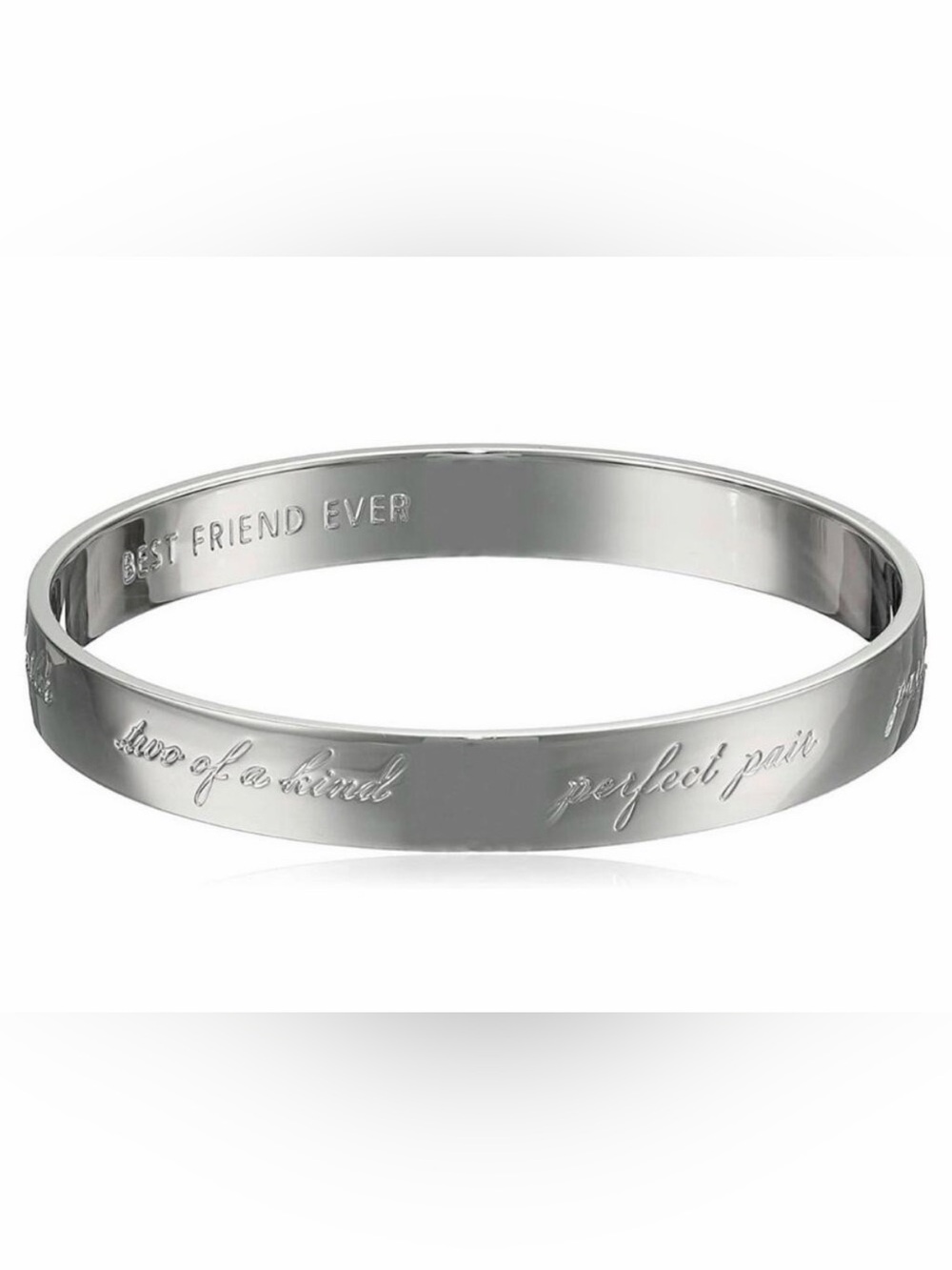 Kate Spade New York Silver Tone Idiom Bangle Bracelet